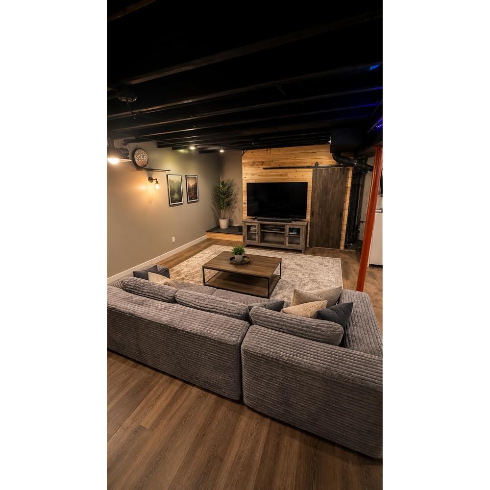 108" Black Corduroy Modular Sectional Sofa L-Shaped Cloud Couch with Left Facing Chaise, Boneless Deep Seat Sofa, No Assembly Compressed Couch for Living Room & Apartment
