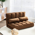 Convertible Floor Sofa, 6-Position Couch with 2 Removable Pillows & Thick Sponge Cushion, Load 330LBS, Adjustable Lazy Sofa Bed for Living Room (Coffee)