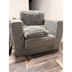 Folding Sofa Chair with Pillow, Single Boneless Couch for Adults, Beige
