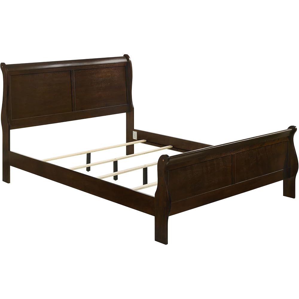 Coaster Louis Philippe Queen Traditional Sleigh Bed, Cappuccino 202411Q