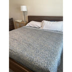 Queen Wood Bed Frame with Fluted Headboard & Footboard, Walnut