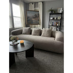75" Boneless Cloud Loveseat, Modern Cute Curved Chenille Sofa, 2 Seater Compression Couch with 2 Pillows, No Assembly Required for Apartment Living Room, Light Brown