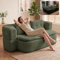 78" Full-Size Boneless Couch, 2-in-1 Convertible Sofa（Green）
