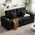 80" Boneless Loveseat Sofa in a Box,No Assembly Required Comfy Deep Seat Cloud Couch,Modern Small Couches for Living Room, Bedroom,Apartment,Black 1 PCS