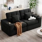 80" Boneless Loveseat Sofa in a Box,No Assembly Required Comfy Deep Seat Cloud Couch,Modern Small Couches for Living Room, Bedroom,Apartment,Black 1 PCS