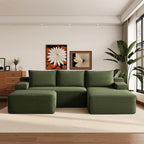 Boneless Couch Comfy Sectional Couches for Living Room,U Shaped Modular Cloud Couch Sofa, Minimalist Modular Sectional Sofa with Deep Seat