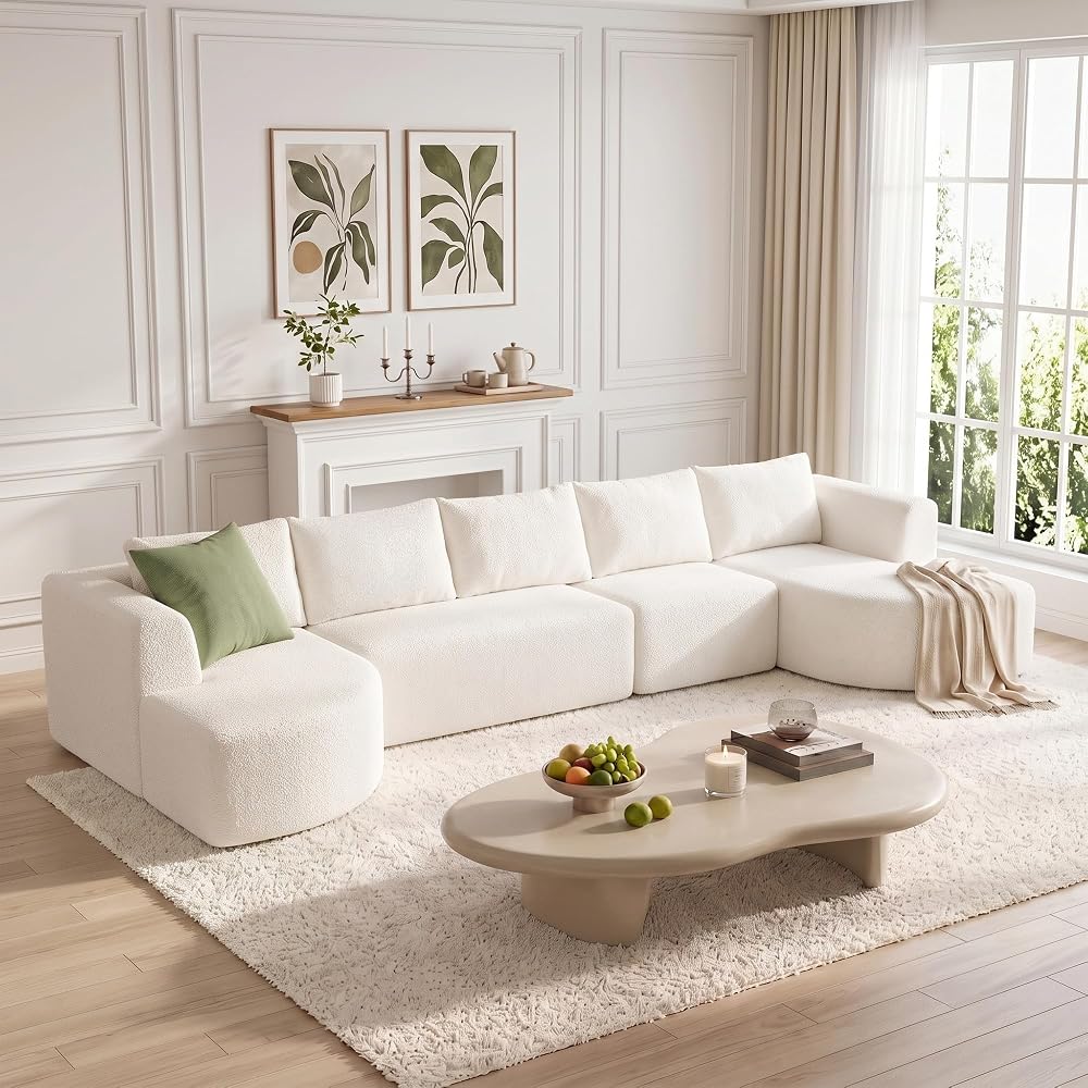 144" Oversized Sectional Sofa, Boneless Couches for Living Room
