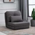 Folding Sofa Bed Convertible Sleeper Chair with Pillow Dark Grey