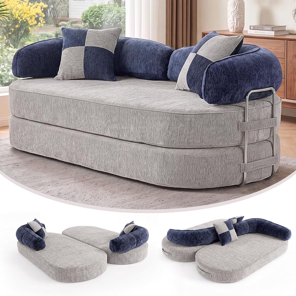 Premium 79" L Versatile Sectional Convertible Sofa Bed Couch