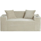Boneless Sofa Couches with Cup Holder (Camel, Loveseat)