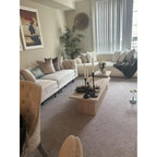 75" Boneless Cloud Loveseat, Modern Cute Curved Chenille Sofa, 2 Seater Compression Couch with 2 Pillows, No Assembly Required for Apartment Living Room, Light Brown