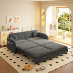 65.4'' Sleeper Sofa Bed Queen Size, 3in1 Convertible Pull Out Couch, Grey